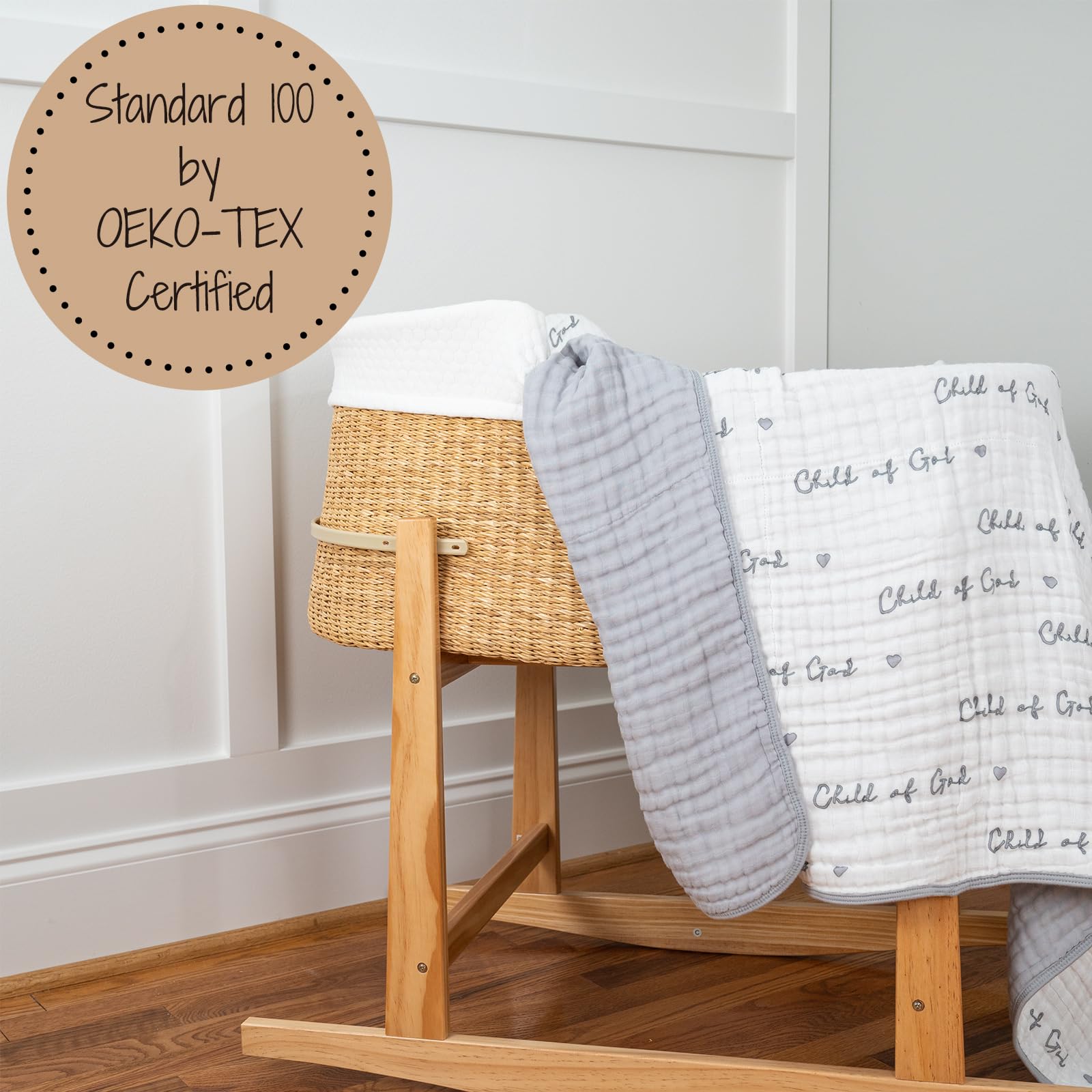 LollyBanks six-layer muslin blanket showcases generous 47x47 coverage.