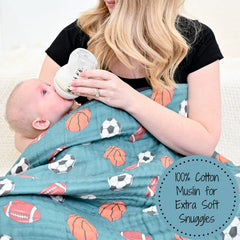 LollyBanks six-layer muslin quilt, lightweight warmth for newborns.