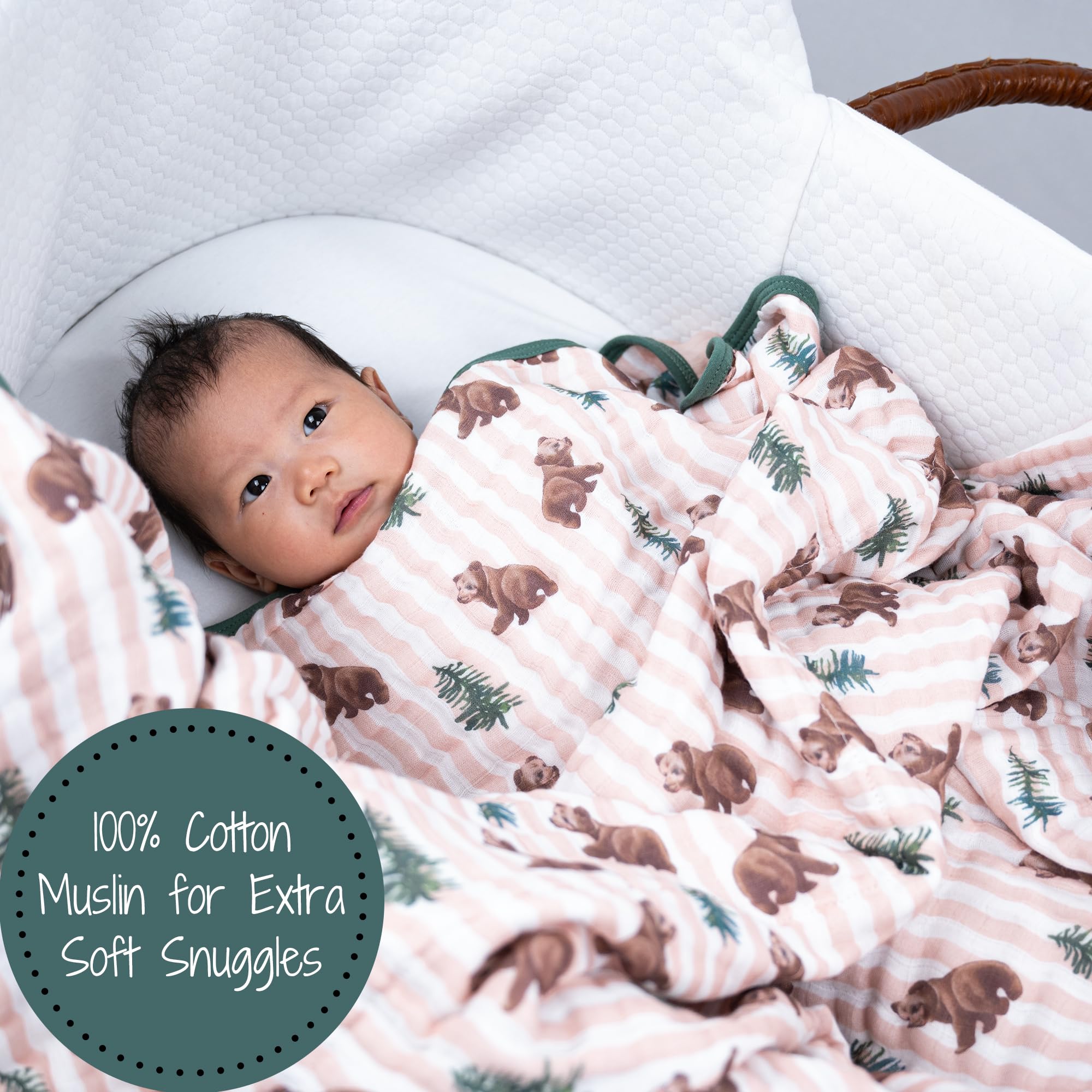 LollyBanks six-layer muslin blanket provides warmth with breathable comfort.