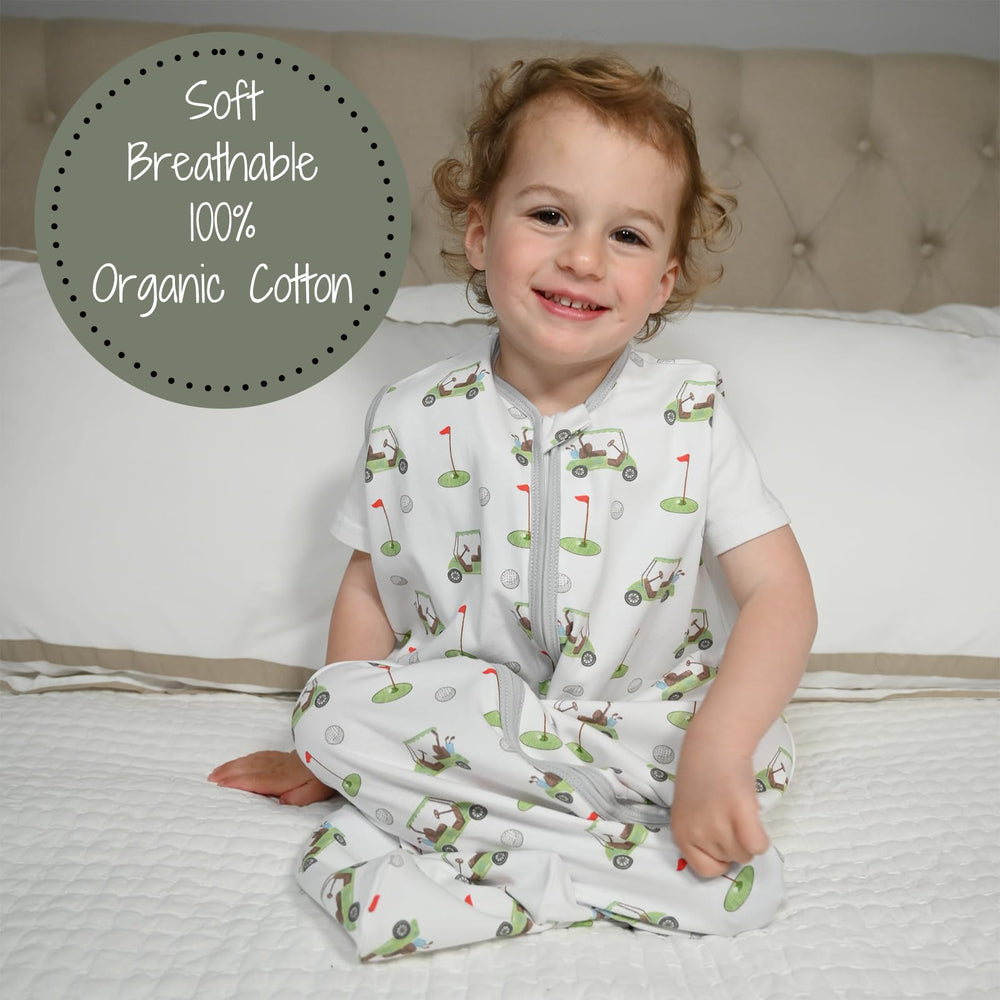 LollyBanks Sleep Sack two-way zipper in use enables easy night changes