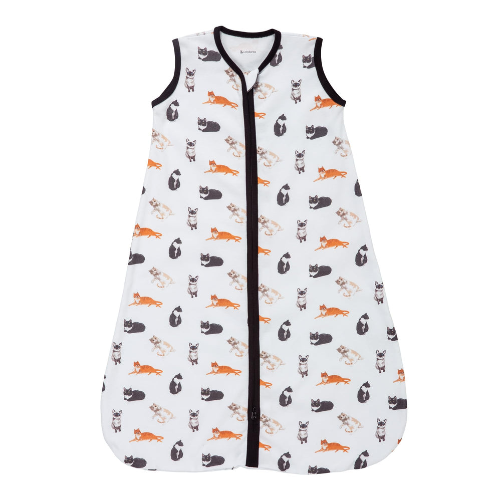 LollyBanks sleep sack cat-pattern front view for cozy, safe sleep.