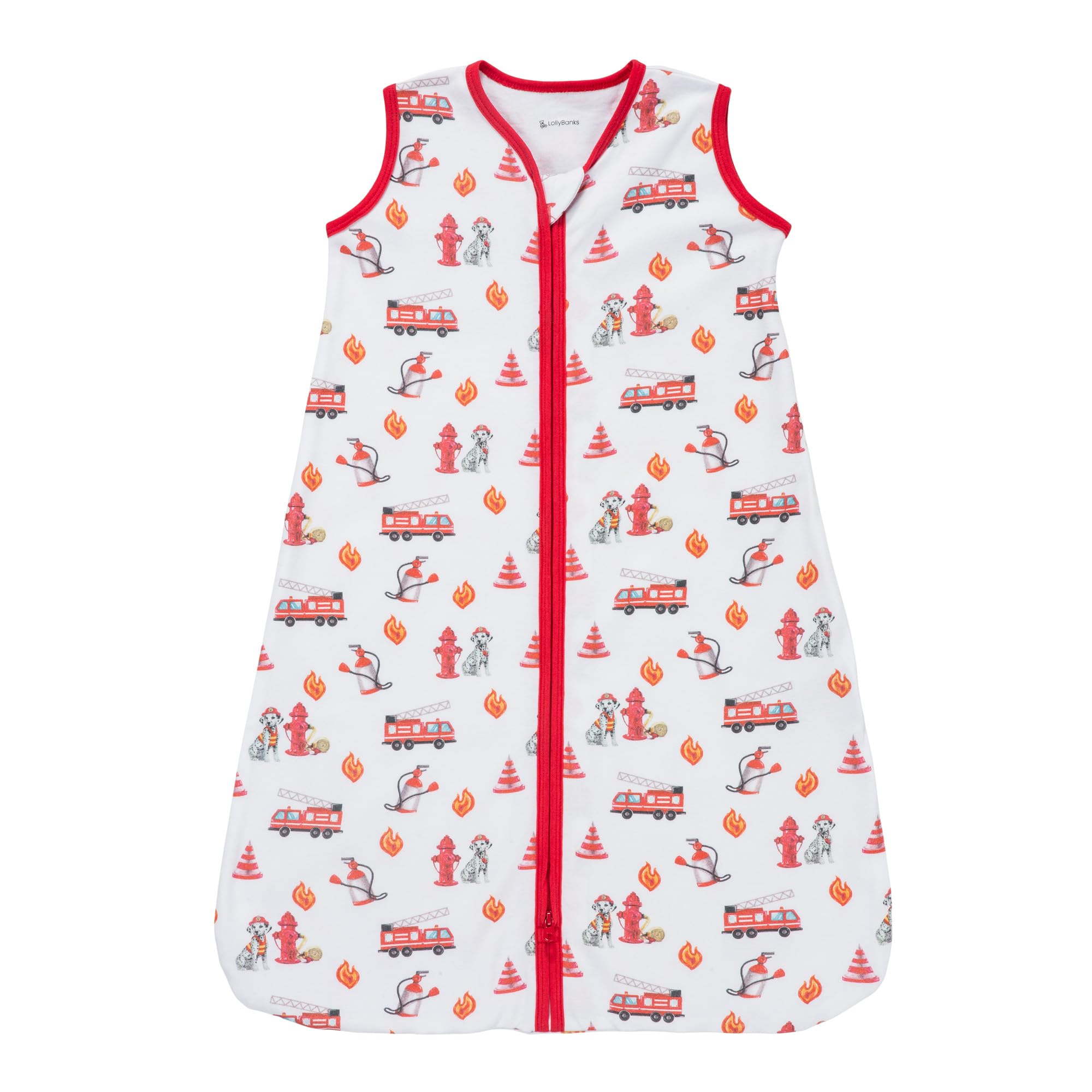 LollyBanks Sleep Sack dog print front view shows cozy 100% cotton fabric.