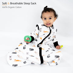 LollyBanks sleep sack fabric close-up shows soft cotton feel.