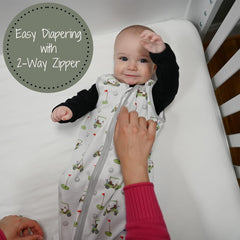 LollyBanks Sleep Sack golf-pattern print adds playful gender-neutral style