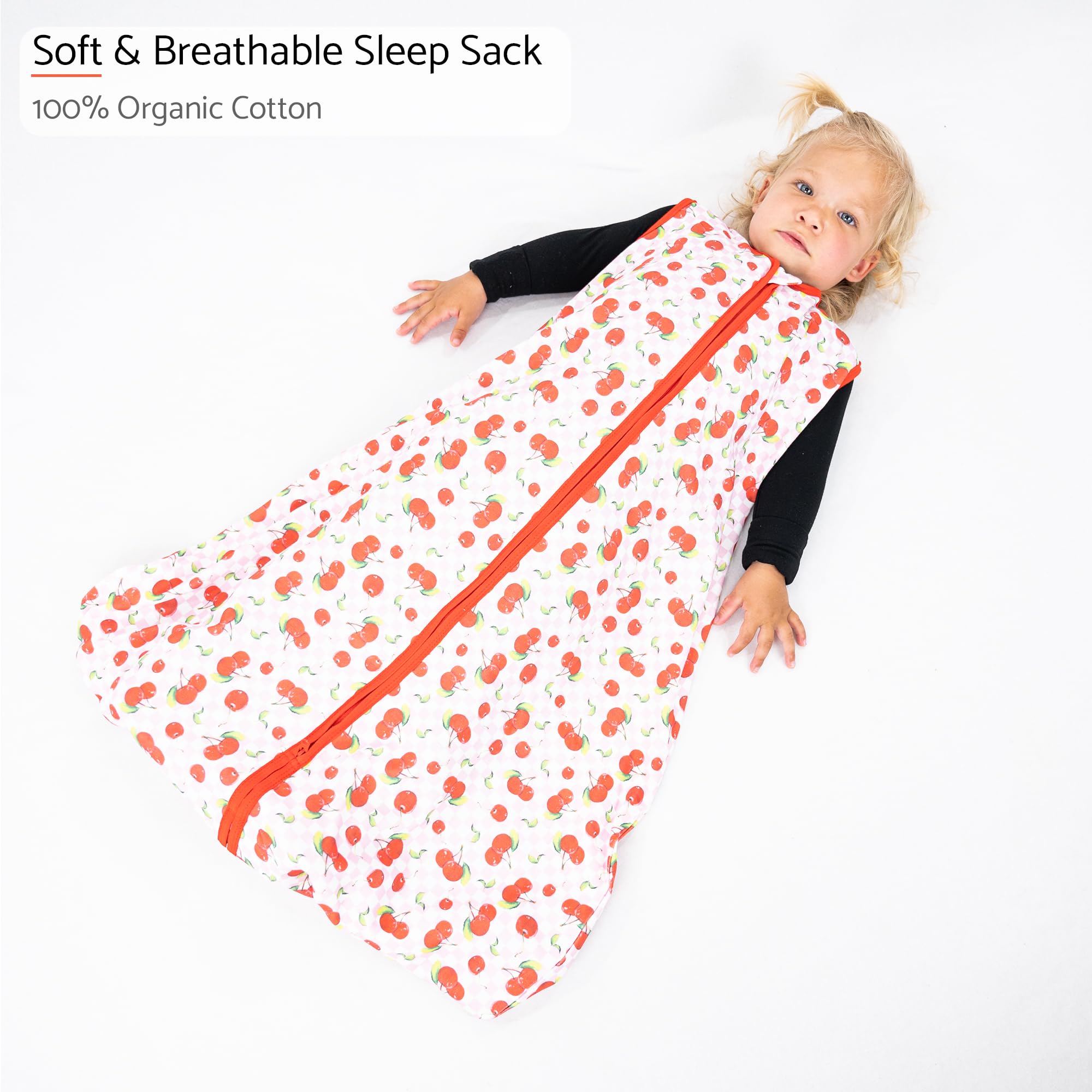 LollyBanks Sleep Sack fabric close-up, 100% cotton for soft, breathable skin