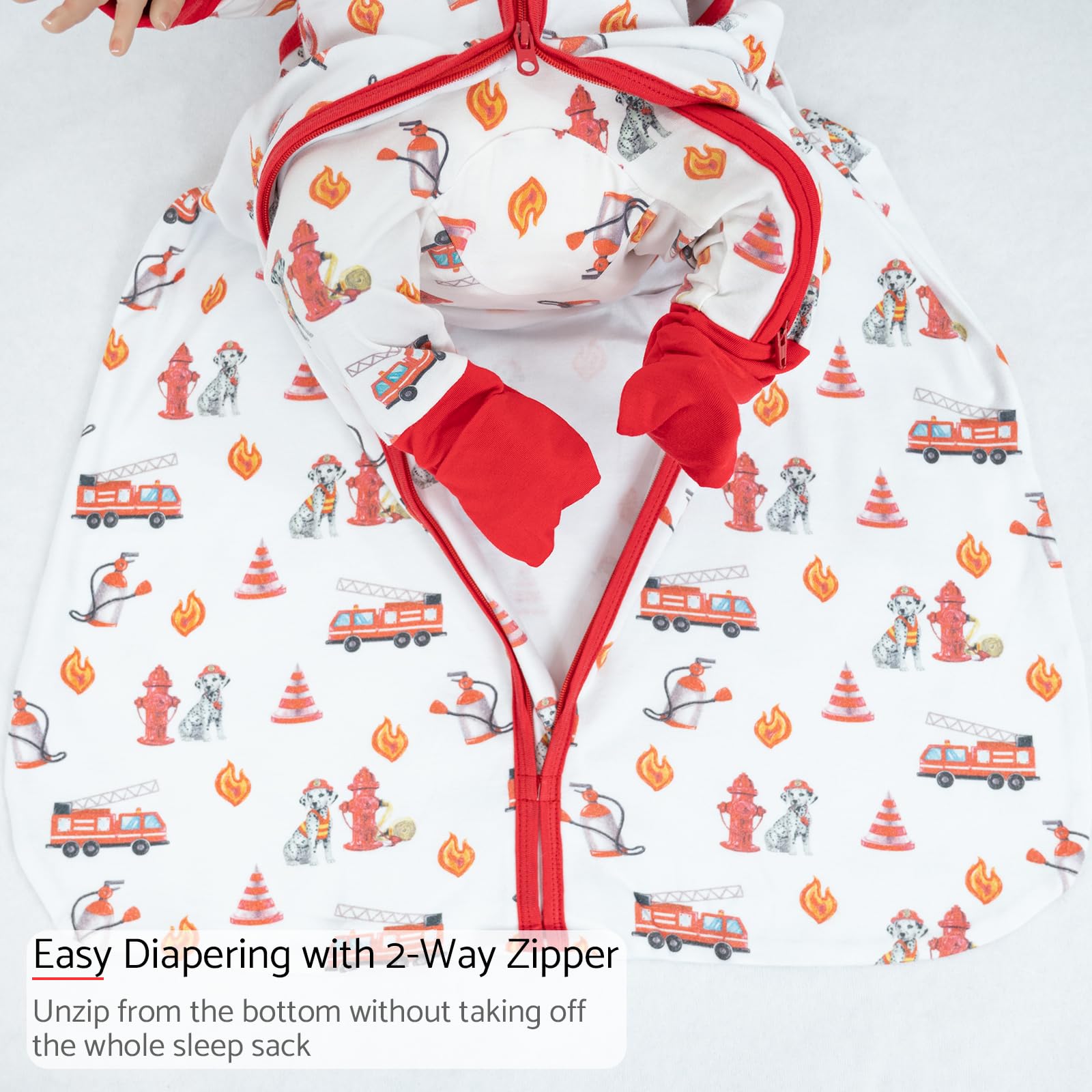 LollyBanks Sleep Sack size chart shows 0-24 months range.