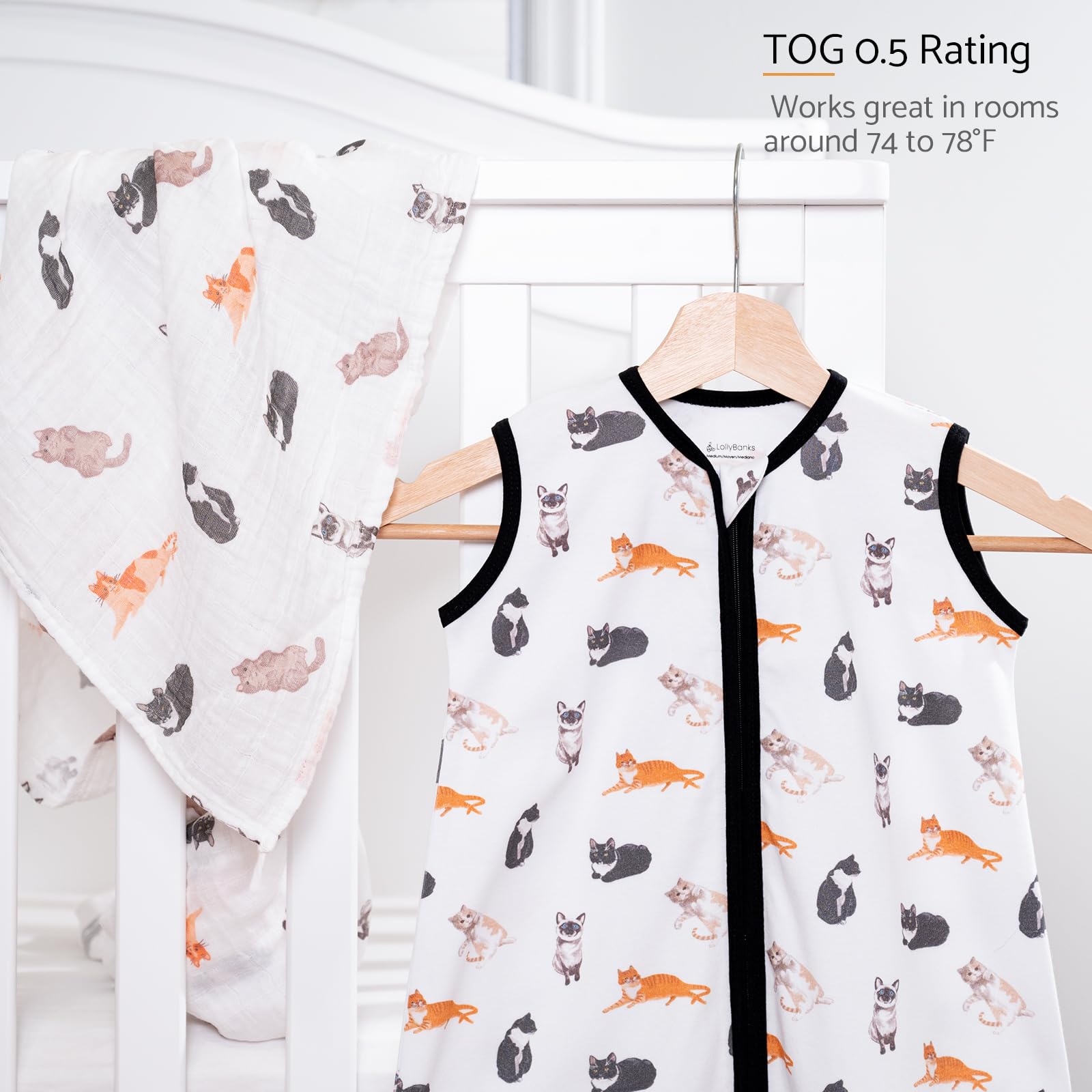 LollyBanks sleep sack size chart 0-6m helps find the right fit.