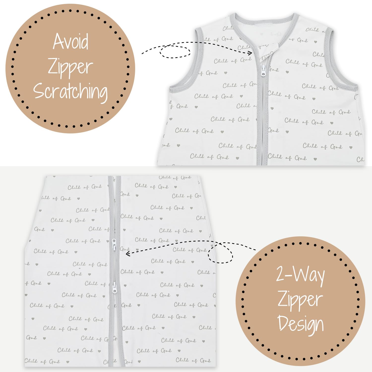 LollyBanks Sleep Sack size chart image guiding the right fit.