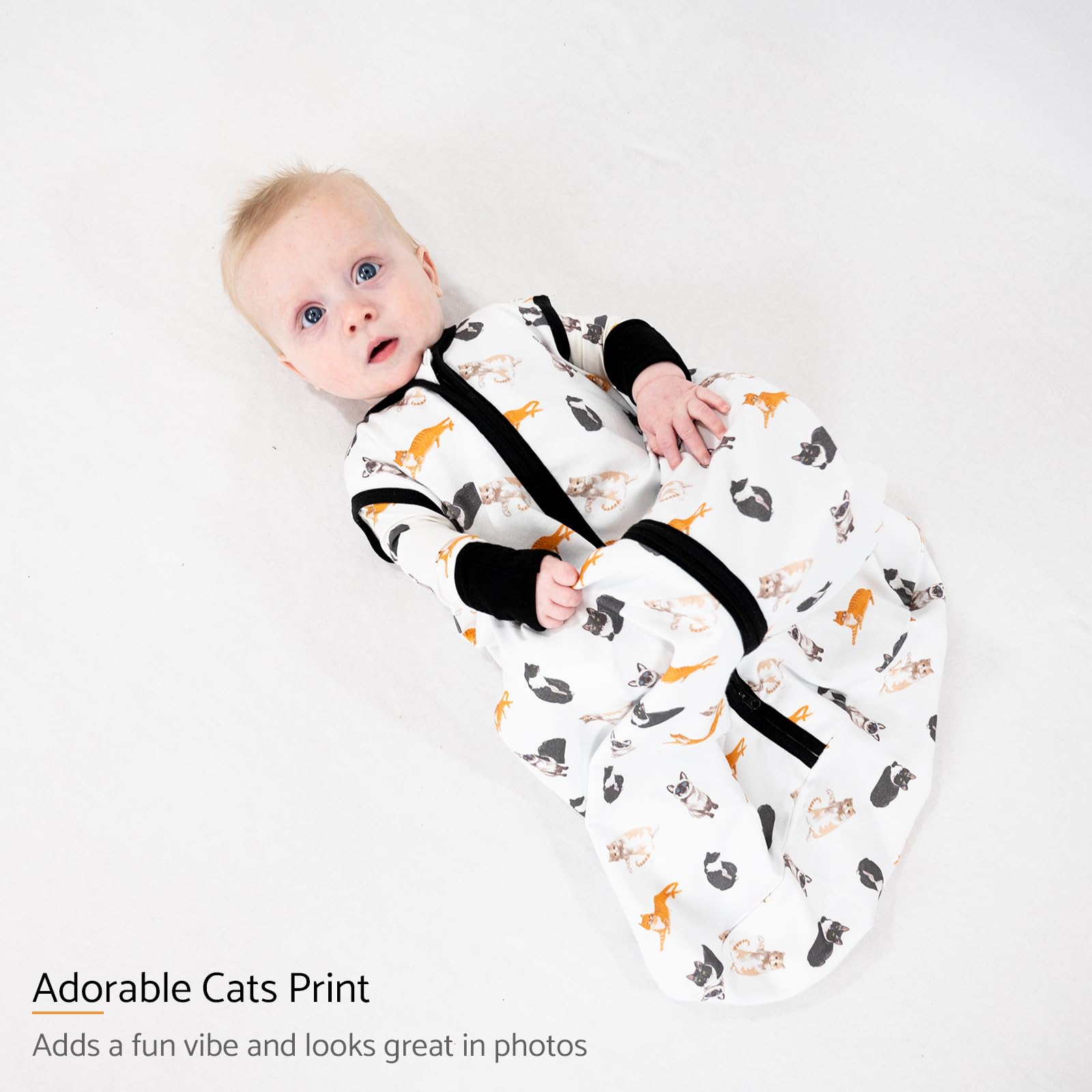 LollyBanks sleep sack two-way zipper enables quick diaper changes.