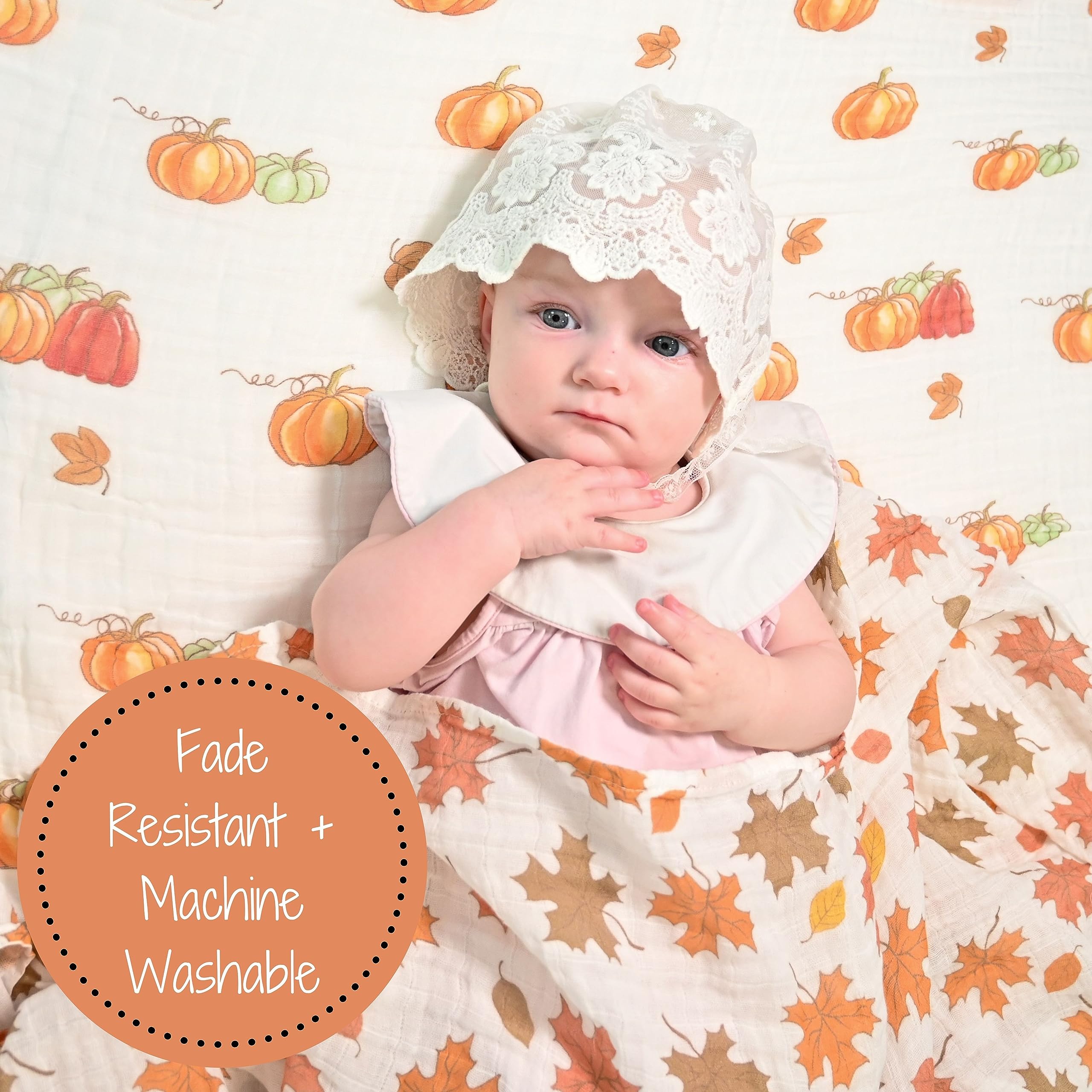 LollyBanks soft muslin swaddle baby wrapped demonstrates breathable fabric for easy daytime soothing.