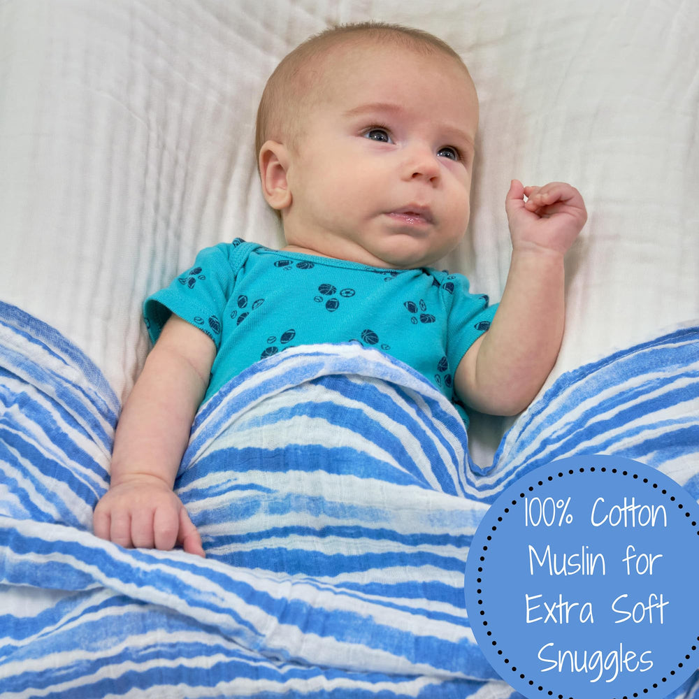LollyBanks 3-pack swaddle blankets arranged for display and versatility