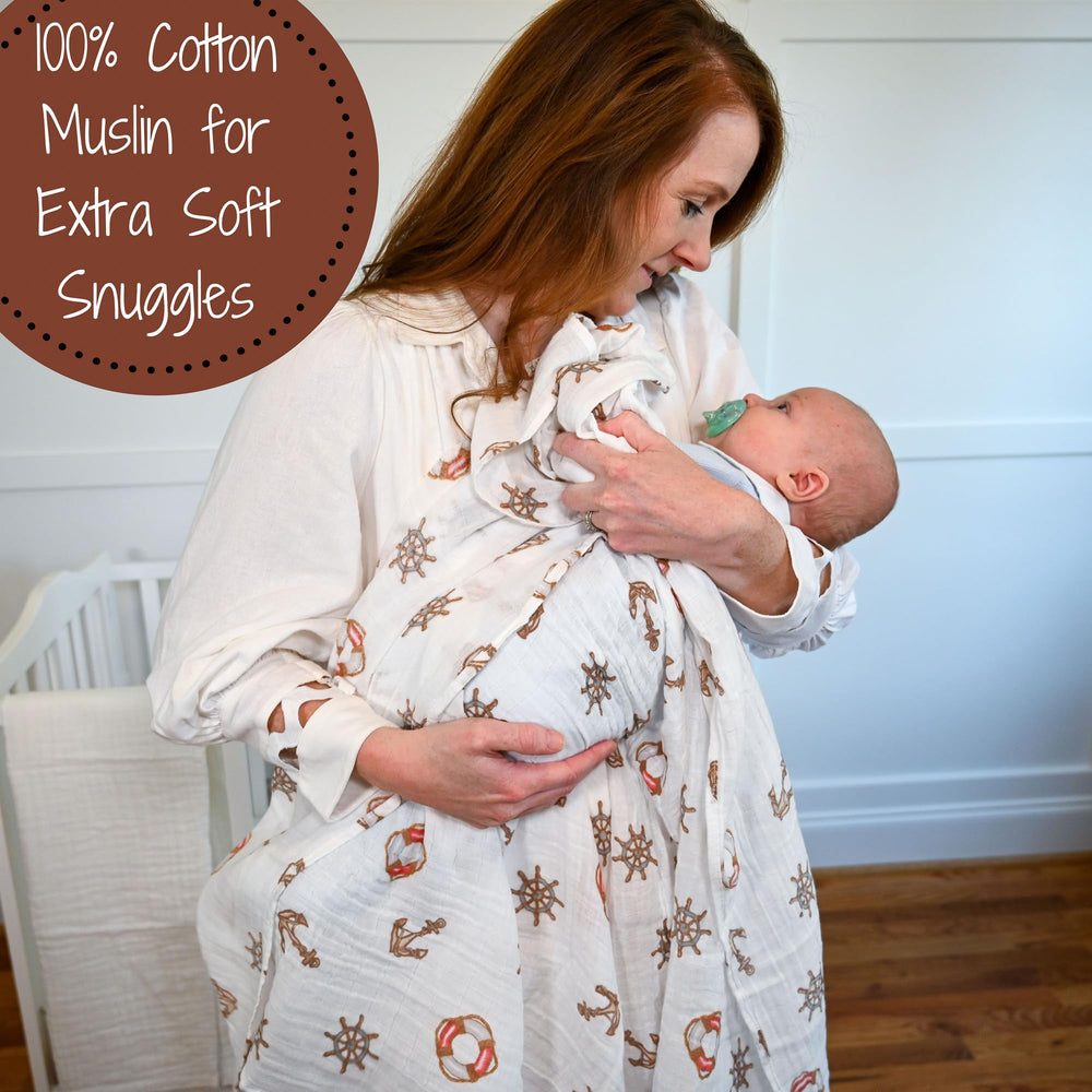 LollyBanks swaddle showing generous 47x47 inch size for secure wrapping