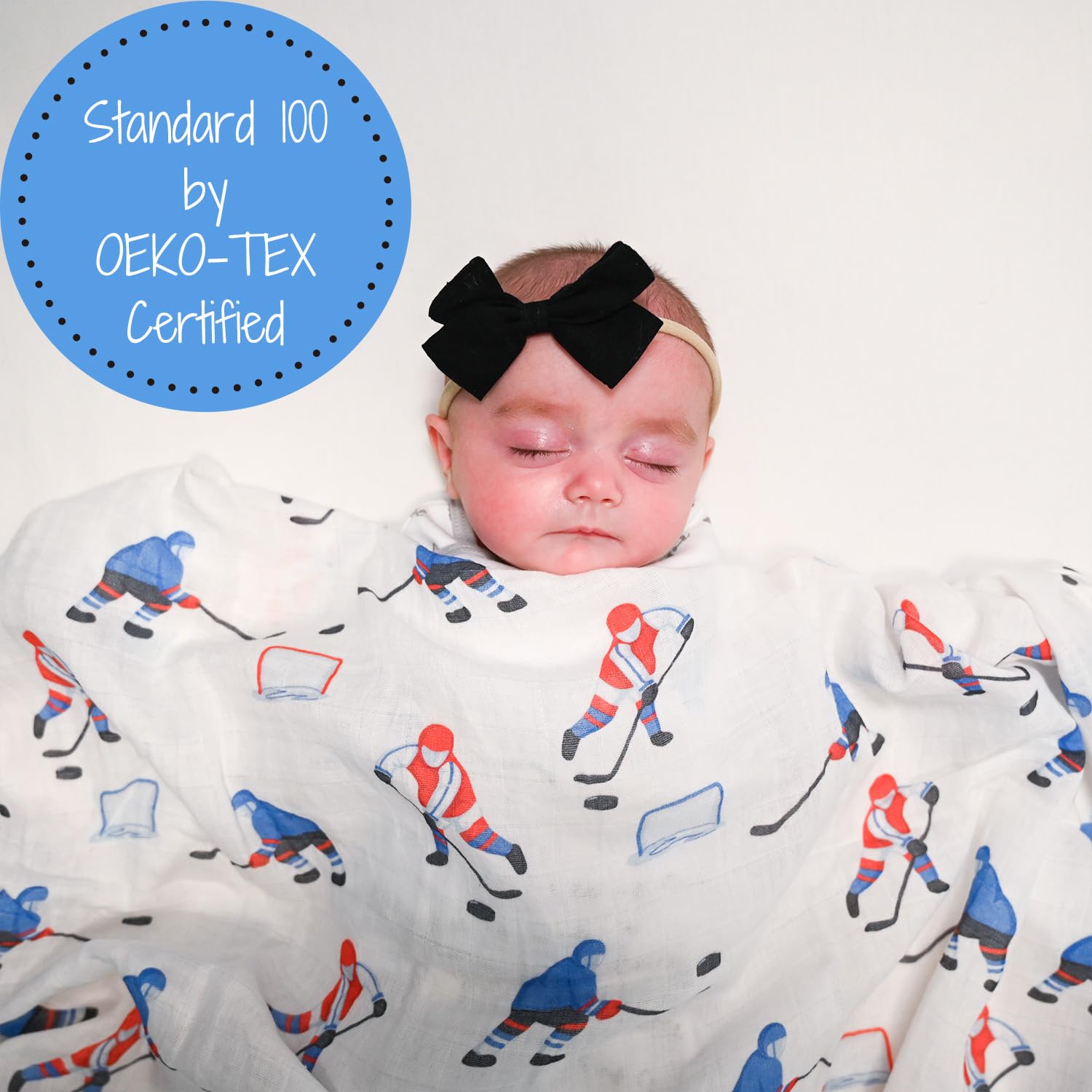 LollyBanks swaddle used as nursery decor in a crib corner