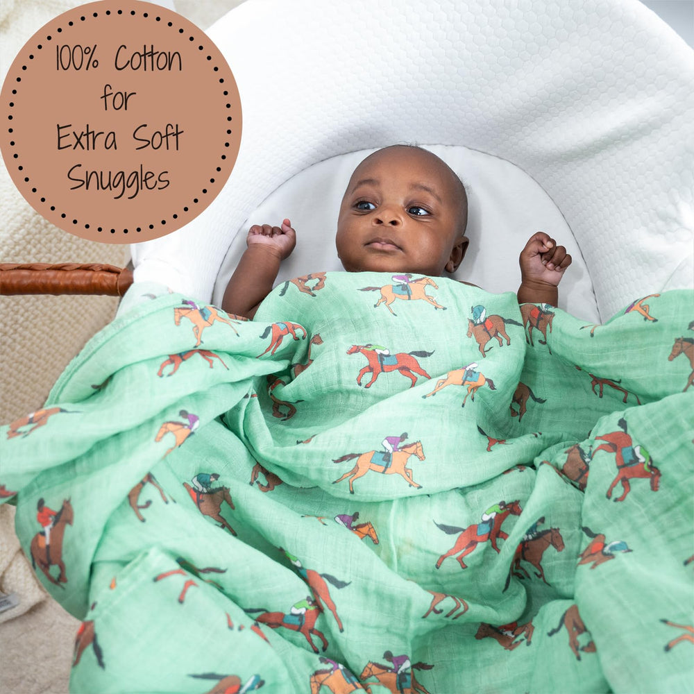 LollyBanks swaddle blanket 47x47 inches ideal for secure newborn wrapping.
