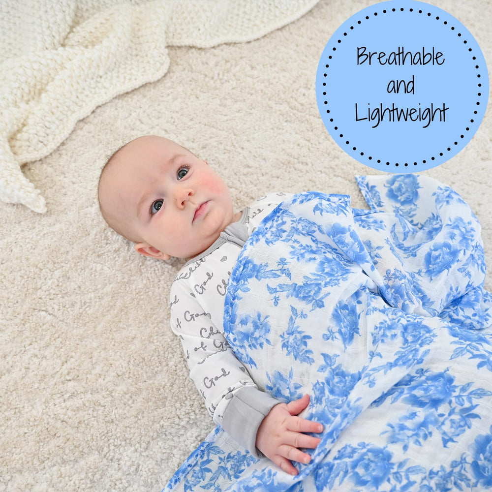 LollyBanks large swaddle blanket 47x47 inches offering ample wrap space.