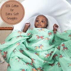 LollyBanks swaddle blanket 47x47 inches ideal for secure newborn wrapping.