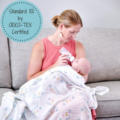 LollyBanks swaddle blanket in 47x47 size ready for newborn snugness.