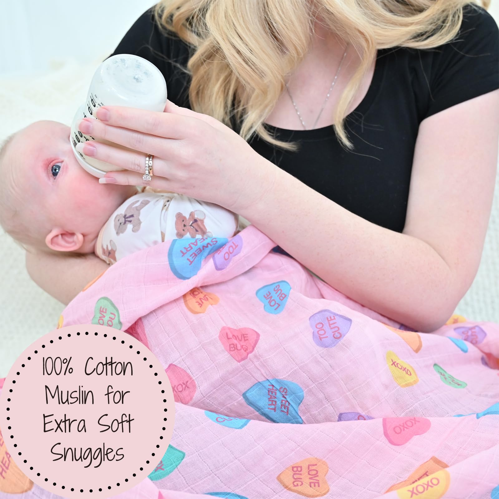 LollyBanks swaddle blanket spread for soothing newborn cuddles.