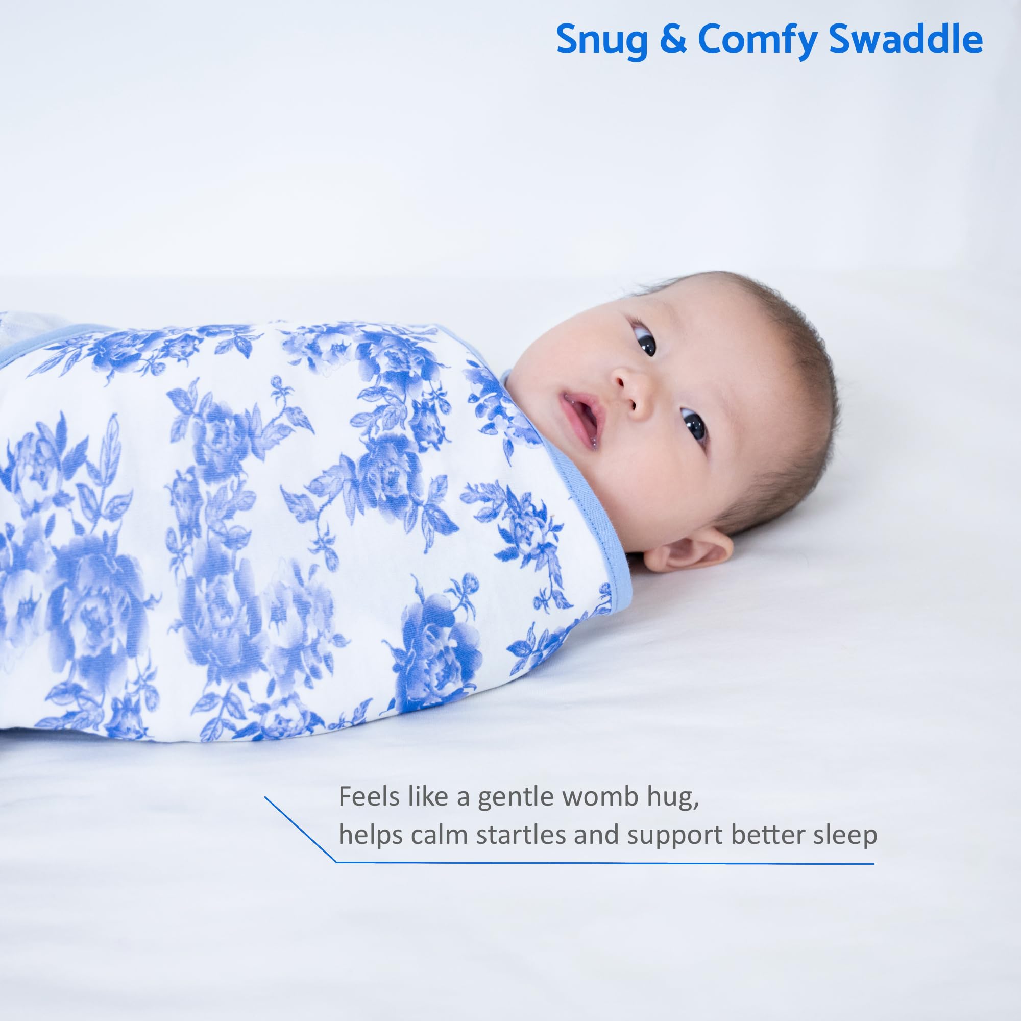 LollyBanks swaddle sack organic cotton fabric is soft on delicate skin