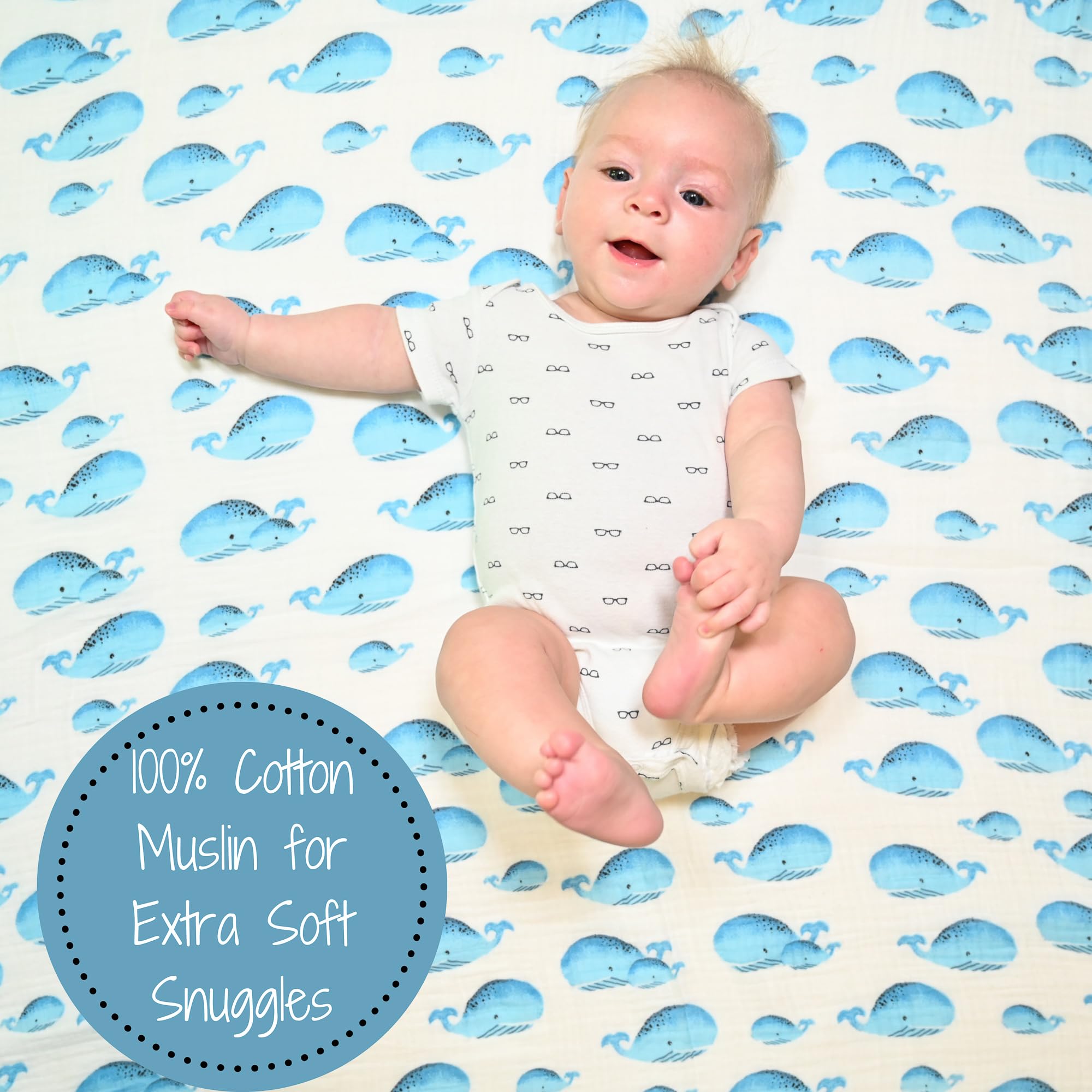 LollyBanks muslin swaddle in soft cotton for cozy snuggles.