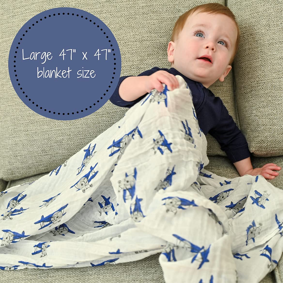LollyBanks trains swaddle pattern, versatile for burps and cuddles.