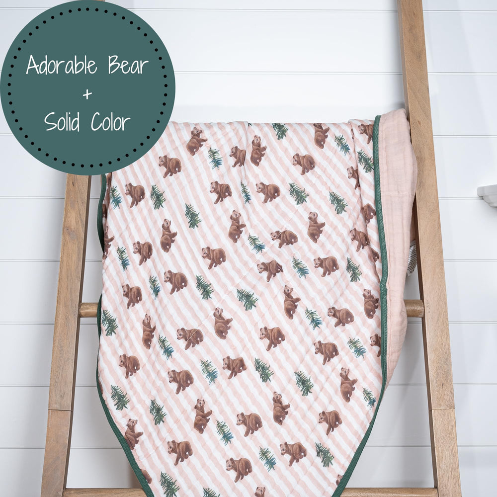 LollyBanks travel-friendly muslin blanket for car rides and outings.