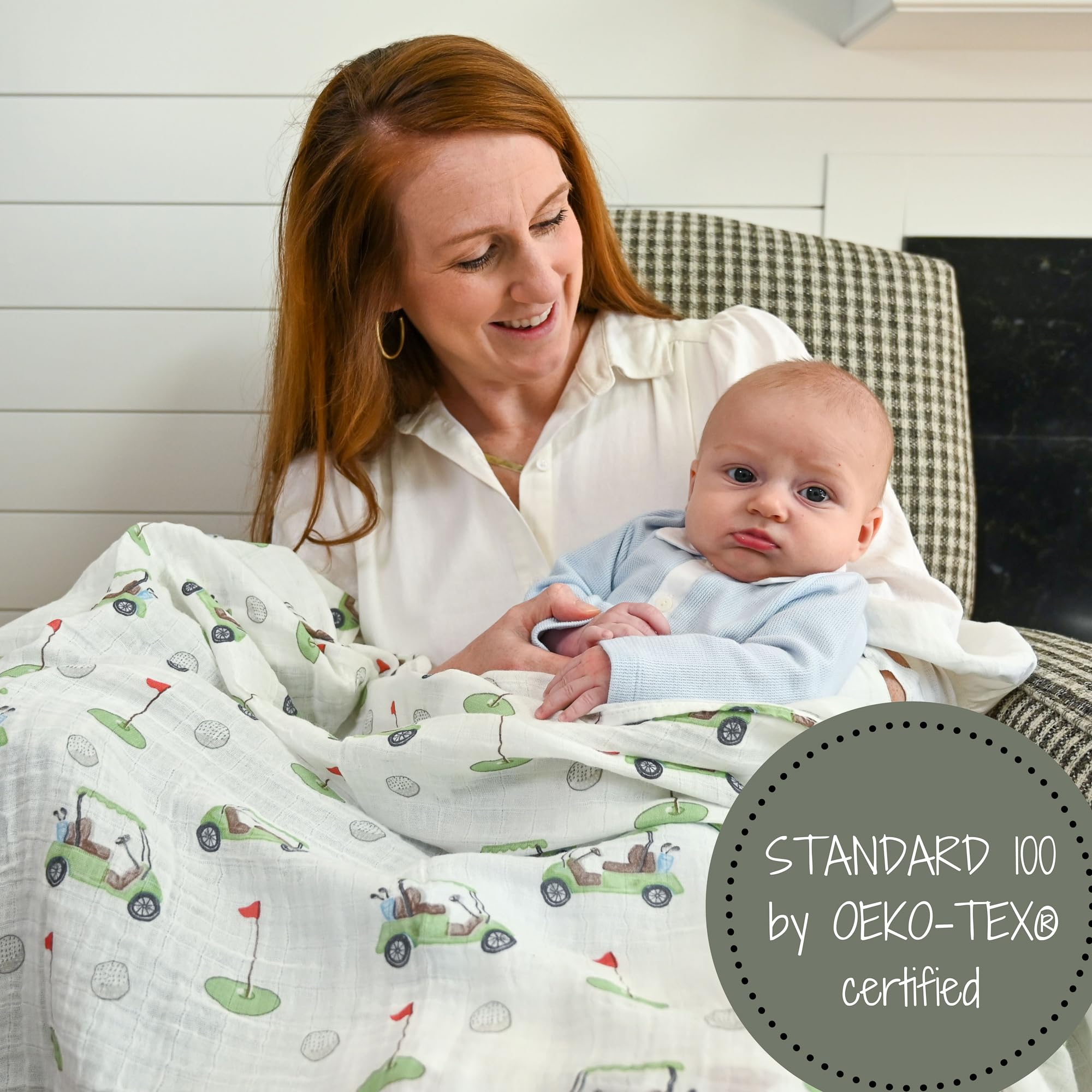 LollyBanks versatile swaddle supports burps, nursing and crib decor.