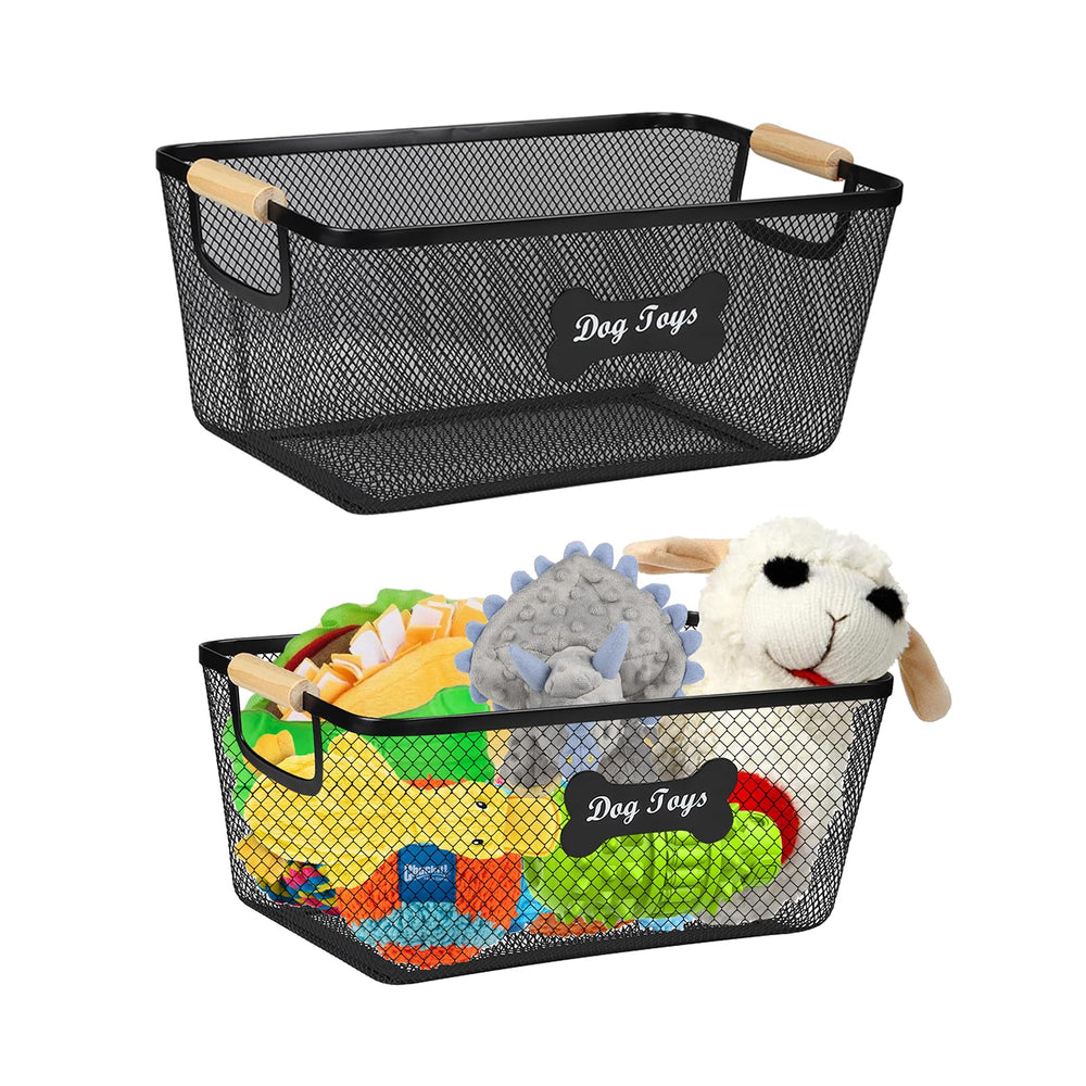 Lolytama 2-Pack Dog Toy Bin shown in two pieces for organized storage.