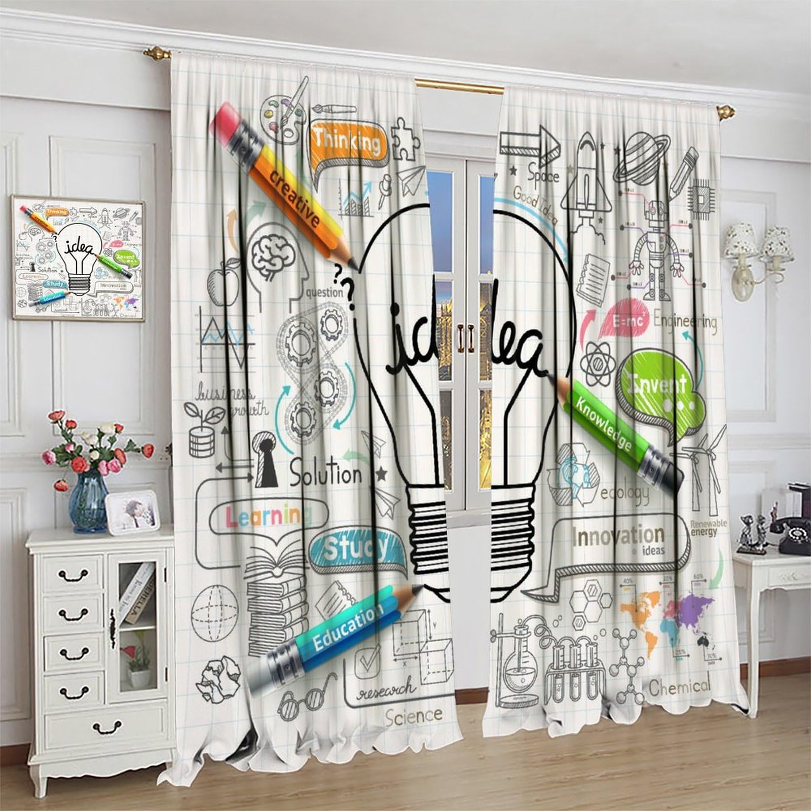 LOMADIA Physics illustration brightens a kid's room while blocking sunlight.