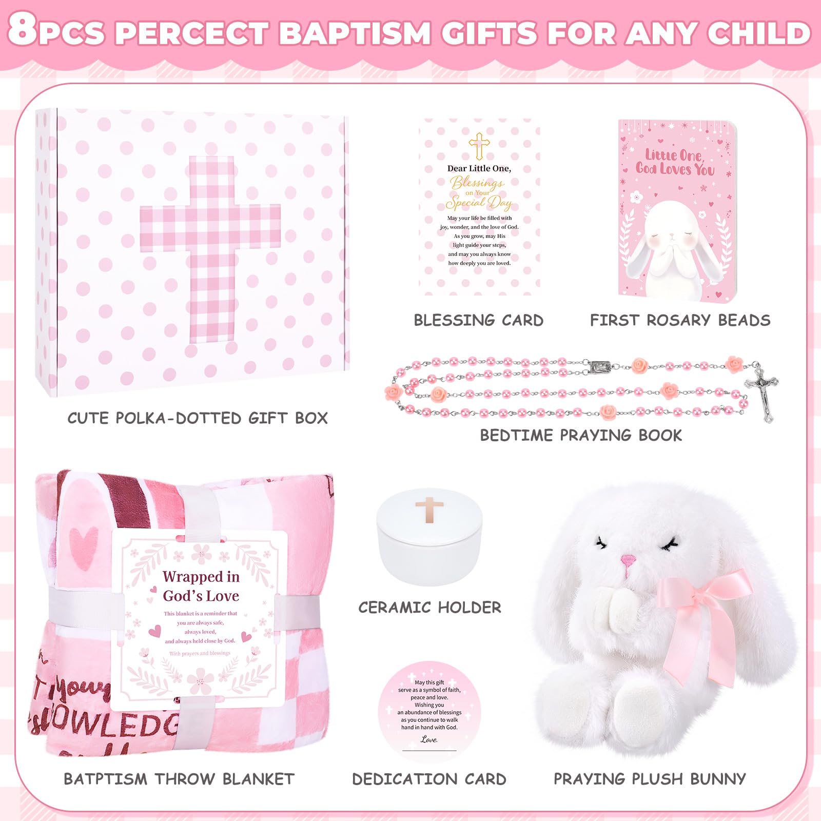 LOMEVE baptism keepsake gift basket complete for special dedication moments