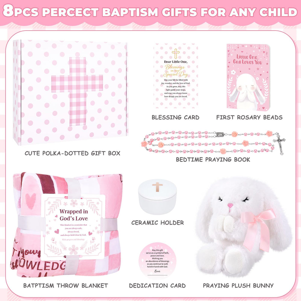 LOMEVE baptism keepsake gift basket complete for special dedication moments