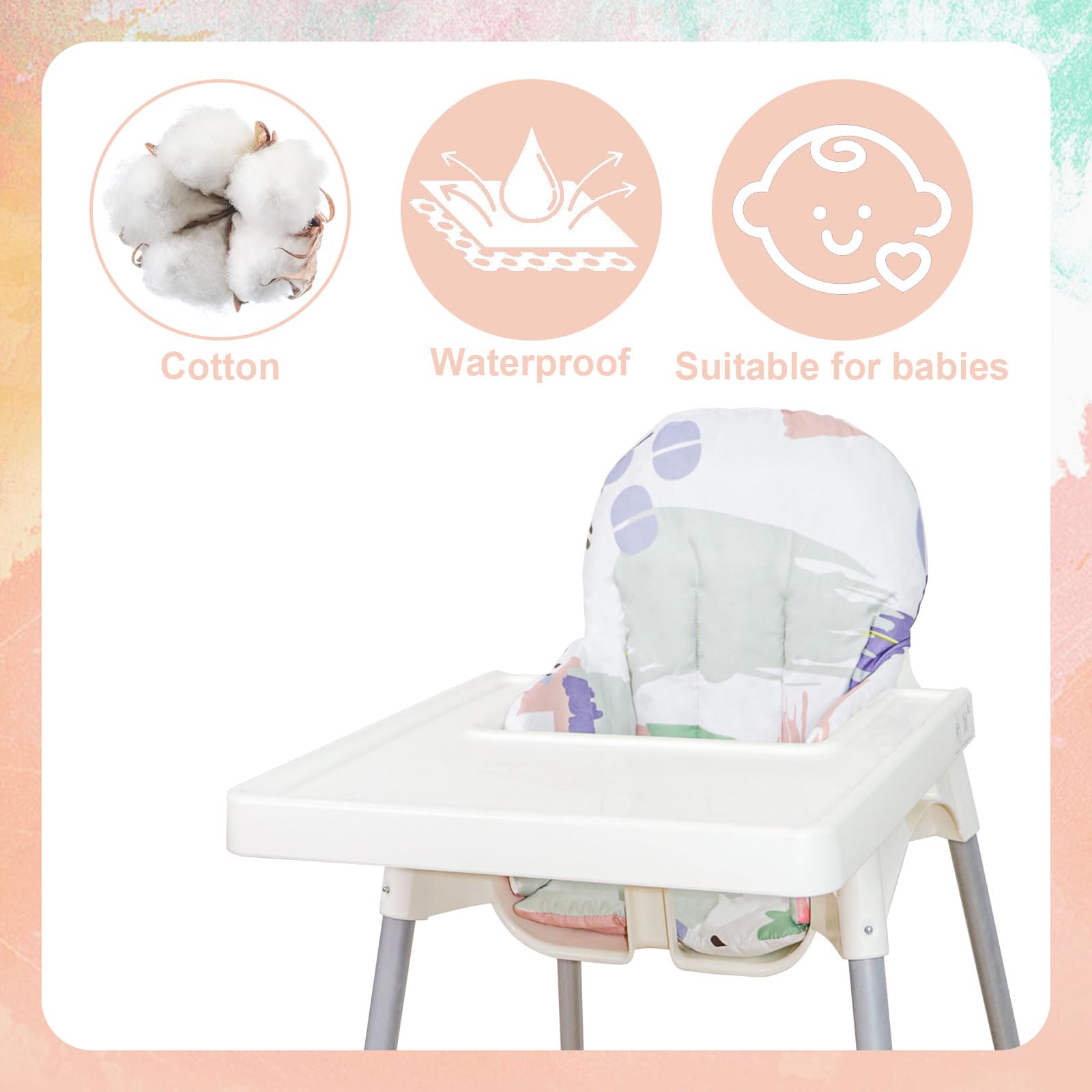 Lomgwumy Antilop cushion pattern with cute stars brightens mealtime for kids.