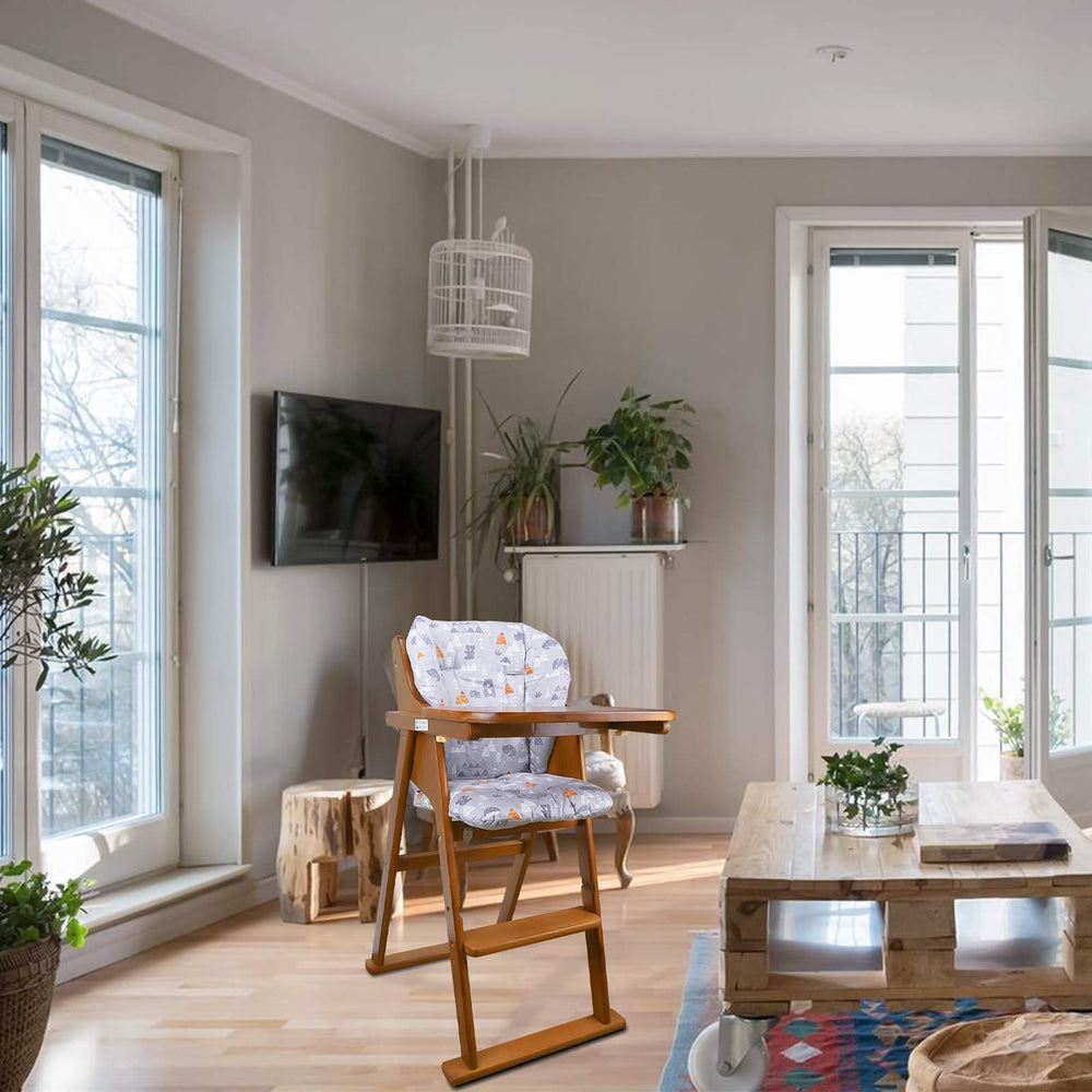 Thick soft filling of Lomgwumy cushion supports comfortable seating on a chair.