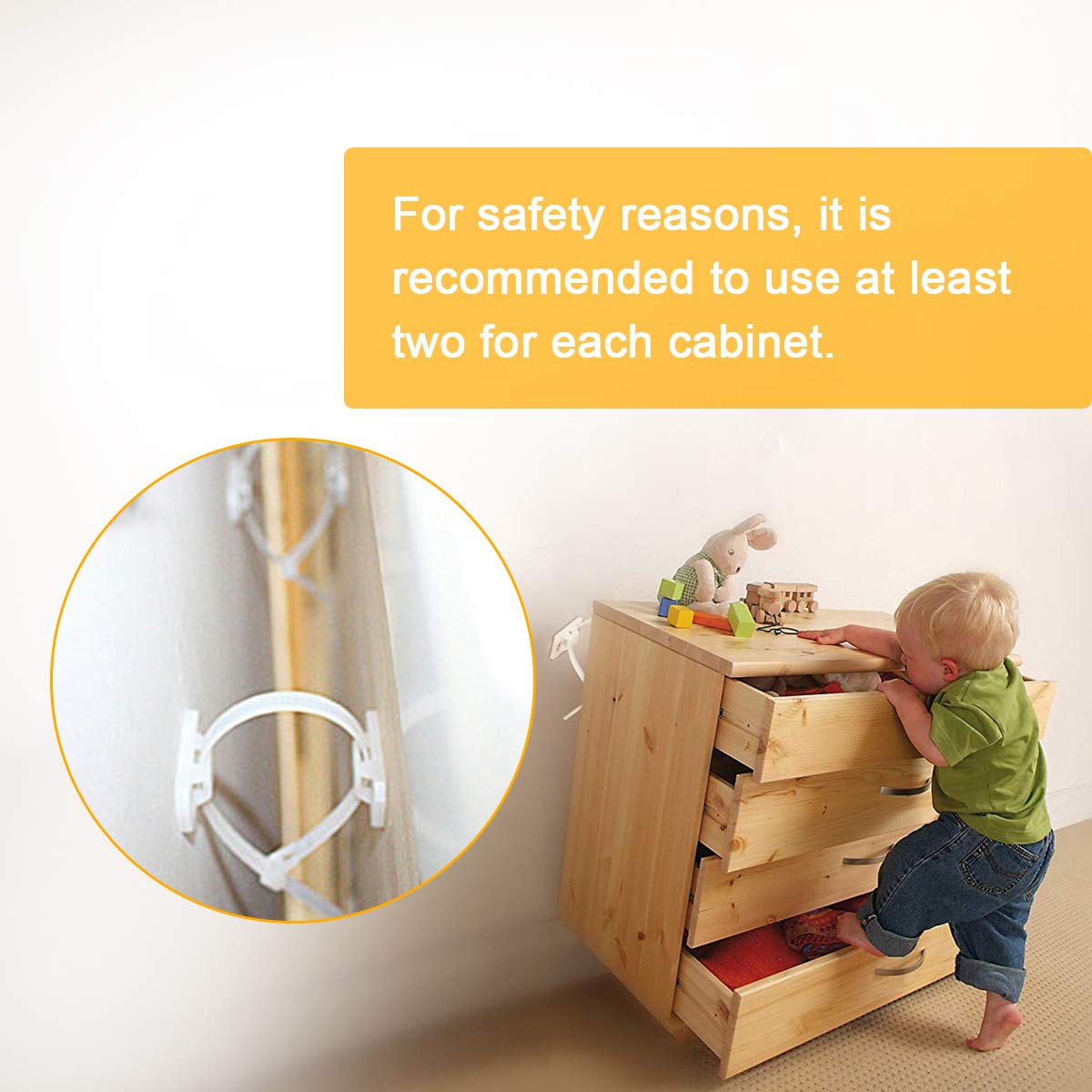 LOMILY mounted furniture with straps showing enhanced stability