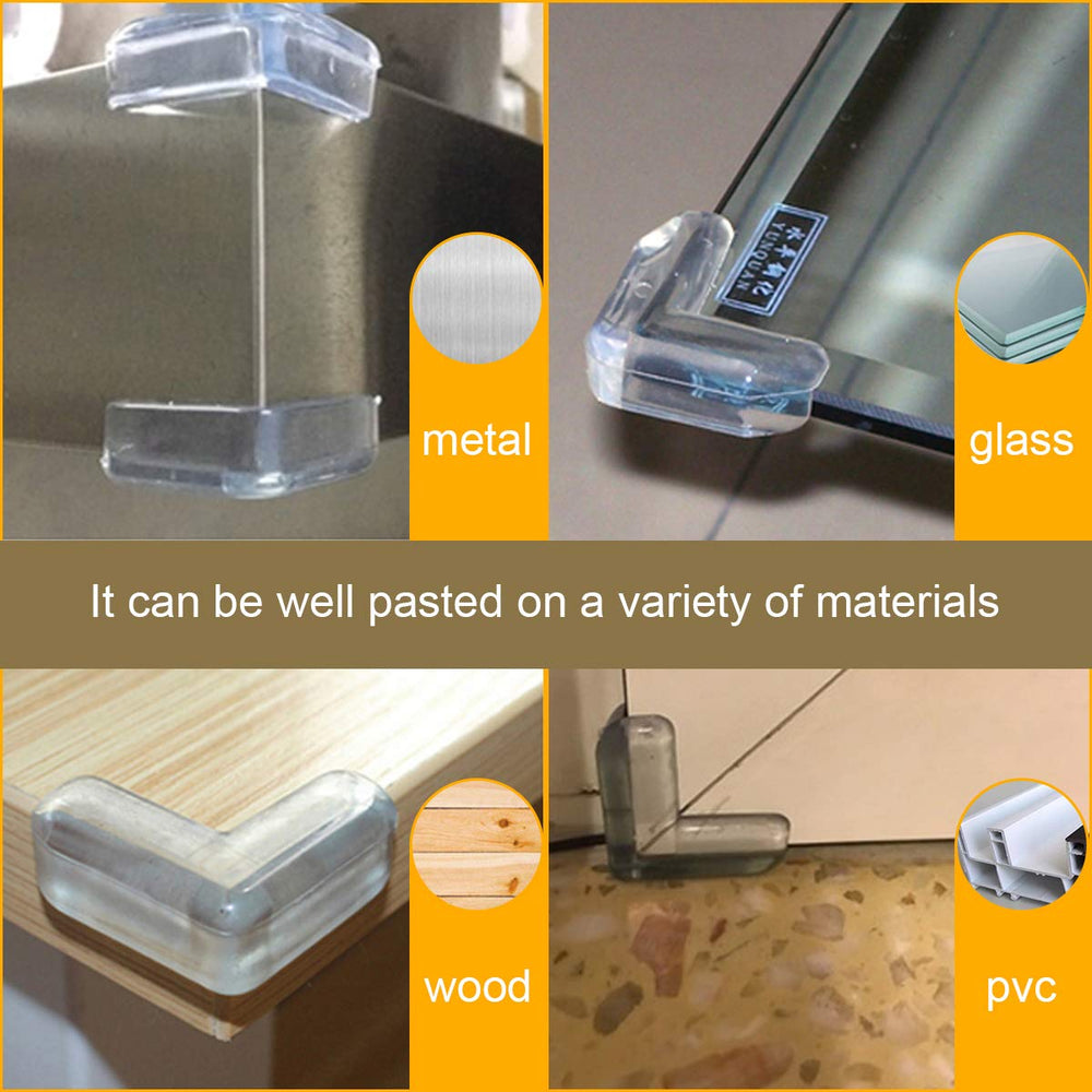 lomily transparent corner guard demonstrates easy adhesive application
