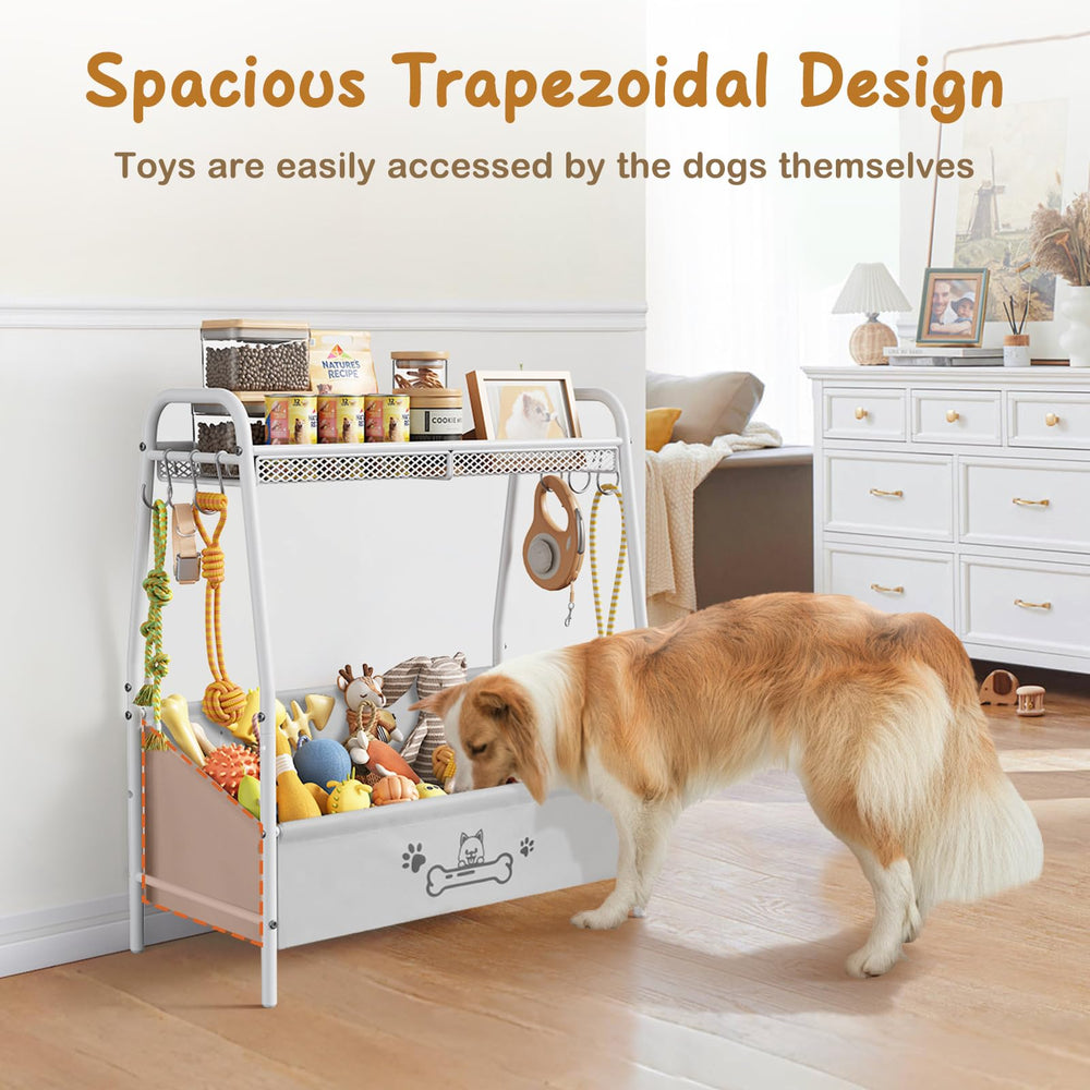 Lomivra Dog Toy Bin with six hooks for quick gear organization