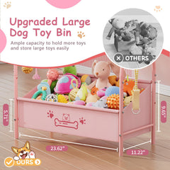 Lomivra dog toy bin with six hooks for collars and leashes