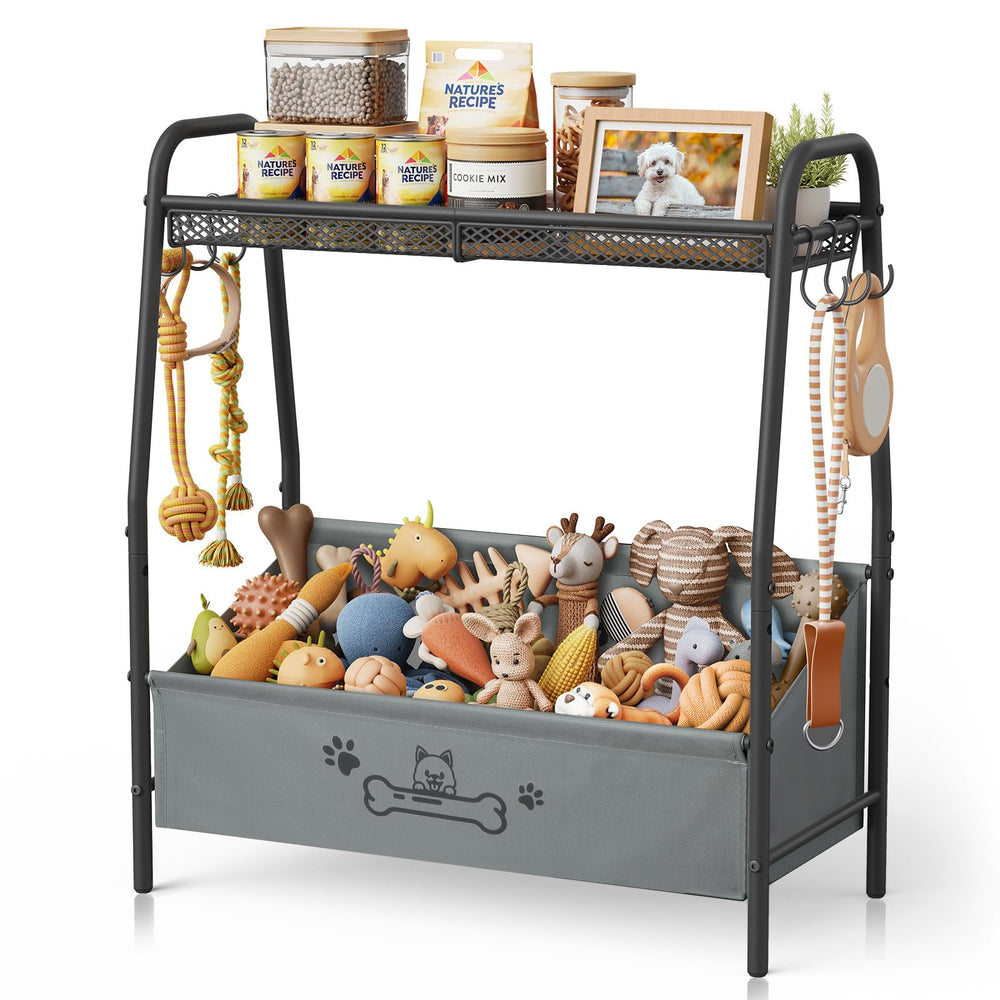 Lomivra large dog toy basket front view showing spacious storage for toys and accessories