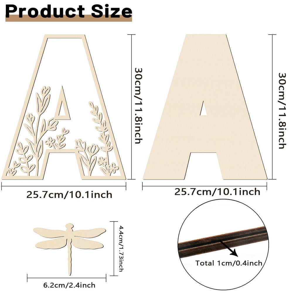 Longan Craft Flowered paintable wood letters brighten nursery decor