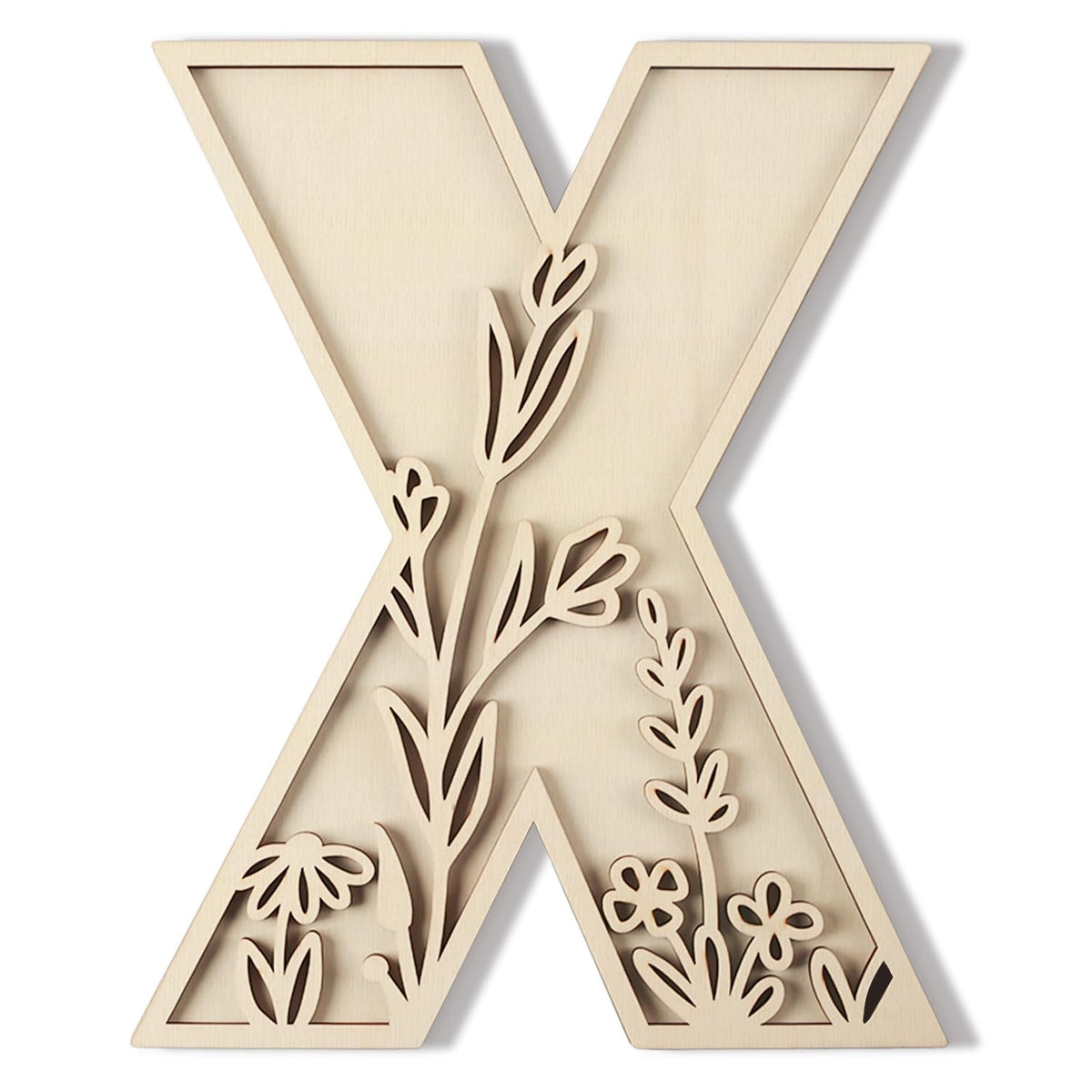 Longan Craft layered 12-inch wooden letters for nursery decor with customizable color options.