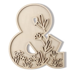 Longan Craft layered flowered letters for nursery wall decor, personalized name display.