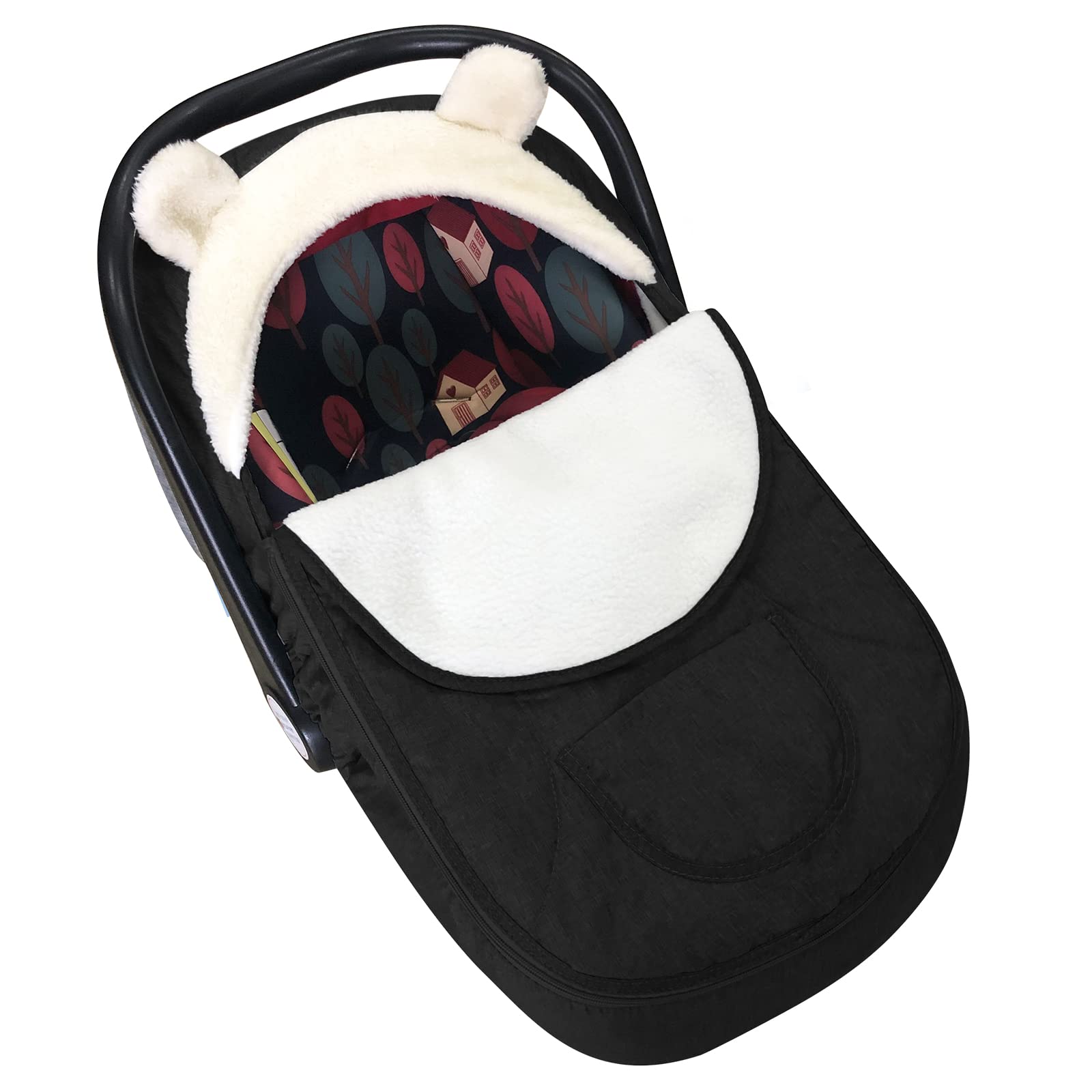 Longdafei baby car seat cover detachable 2-in-1 protects newborns during year-round outings.