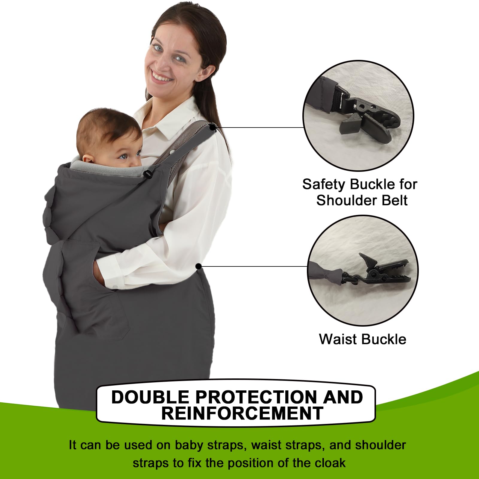 Longdafei windproof outer with soft fleece lining preserves baby warmth during outdoor strolls.