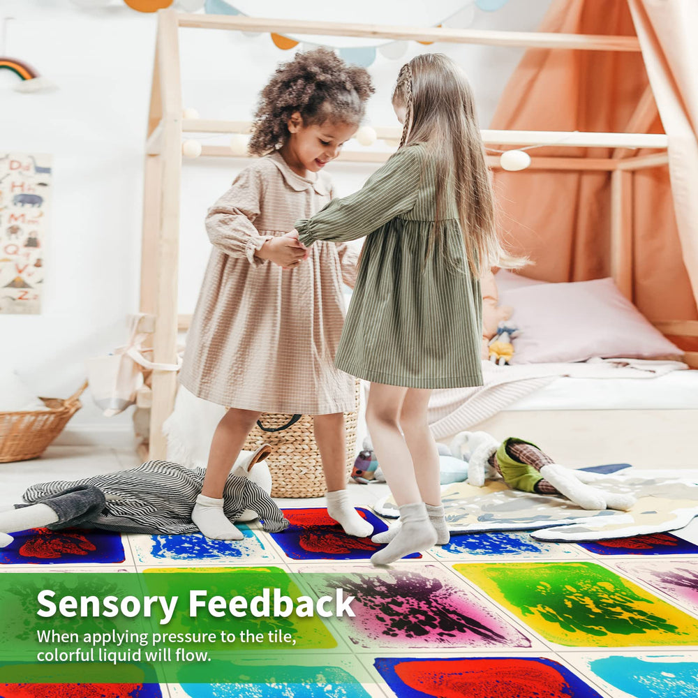 Longking sensory tiles with bright liquid movement for engaging play experiences