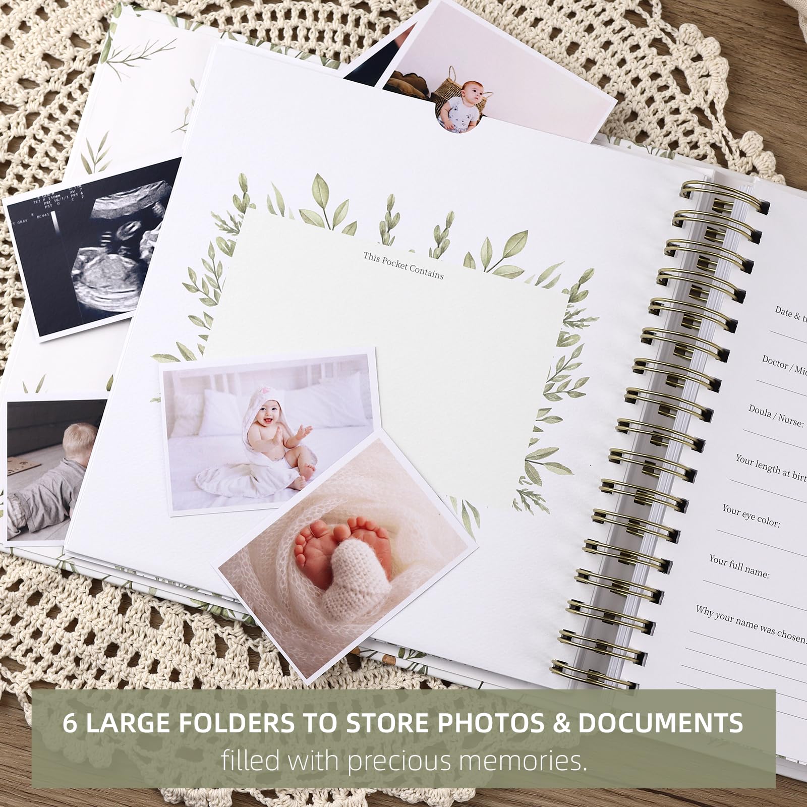 LONLAT Keepsake Baby Memory Book steps page documents first steps for parents.