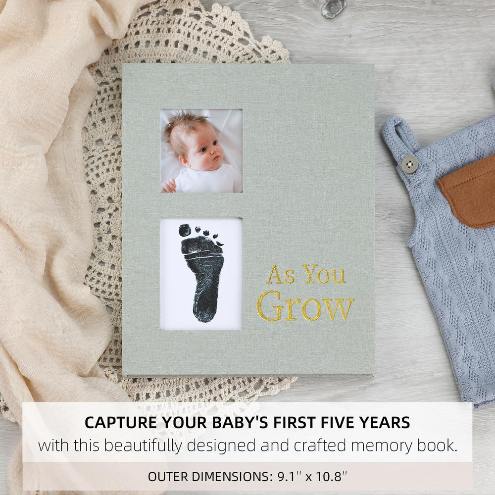 LONLAT Keepsake Memory Book linen-textured cover highlighting premium gender-neutral design for memories.