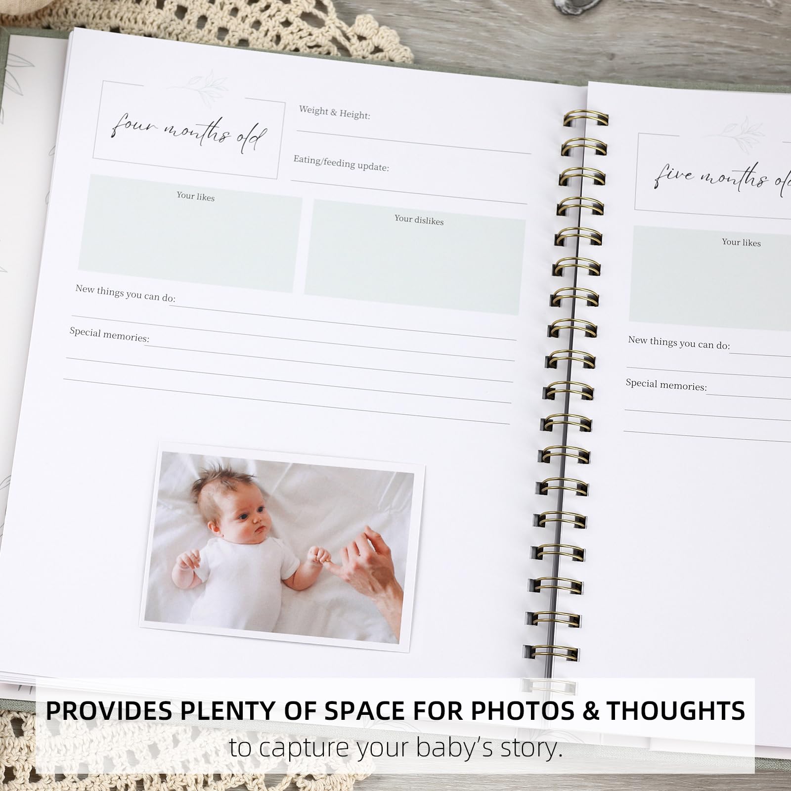 LONLAT Keepsake Memory Book personal notes pages invite heartfelt messages for your child.