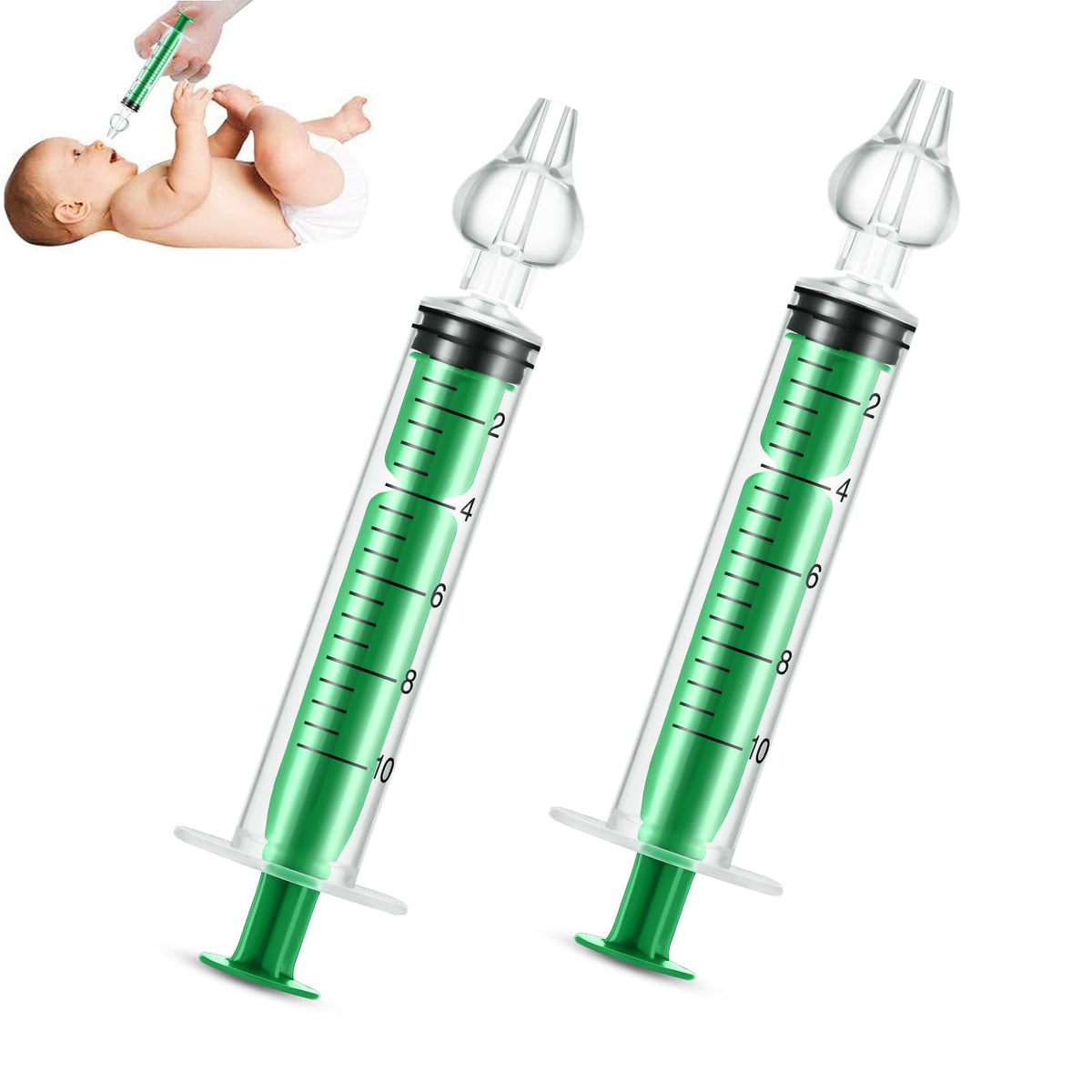 Lonmato baby nasal irrigator two-piece set for gentle nasal cleaning
