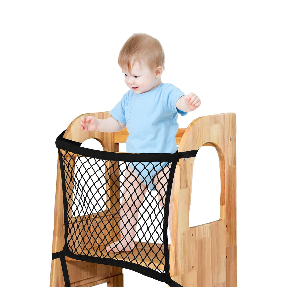 Lontcs Toddler Safety Net with double-layer structure supports secure, exploratory play.