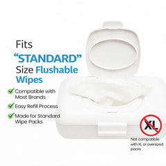 Loo discreet wipes dispenser side profile, space-saving and décor-friendly.